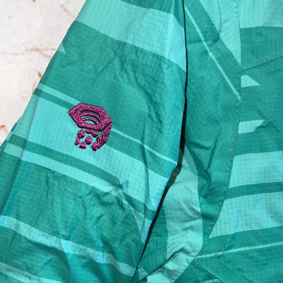 Mountain hardwear rain jacket shell green full zip READ water resistant small - Picture 8 of 15